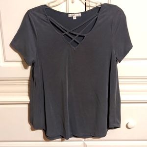 Charcoal Flowy Top